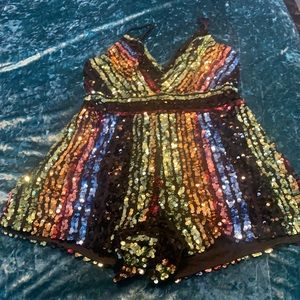 Multi colored sequence romper